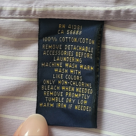 Ralph Lauren Polo Golf Womens Striped Button-Down Shirt White Collar And Purple - Picture 10 of 13